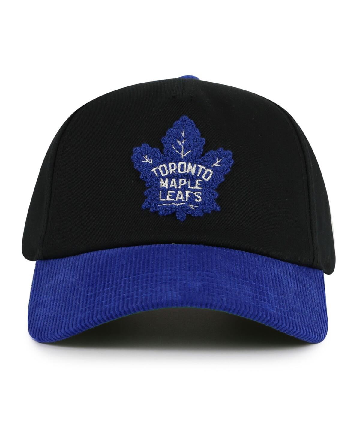 AMERICAN NEEDLE MEN'S BLACK/BLUE TORONTO MAPLE LEAF'S BURNETT ADJUSTABLE HAT 