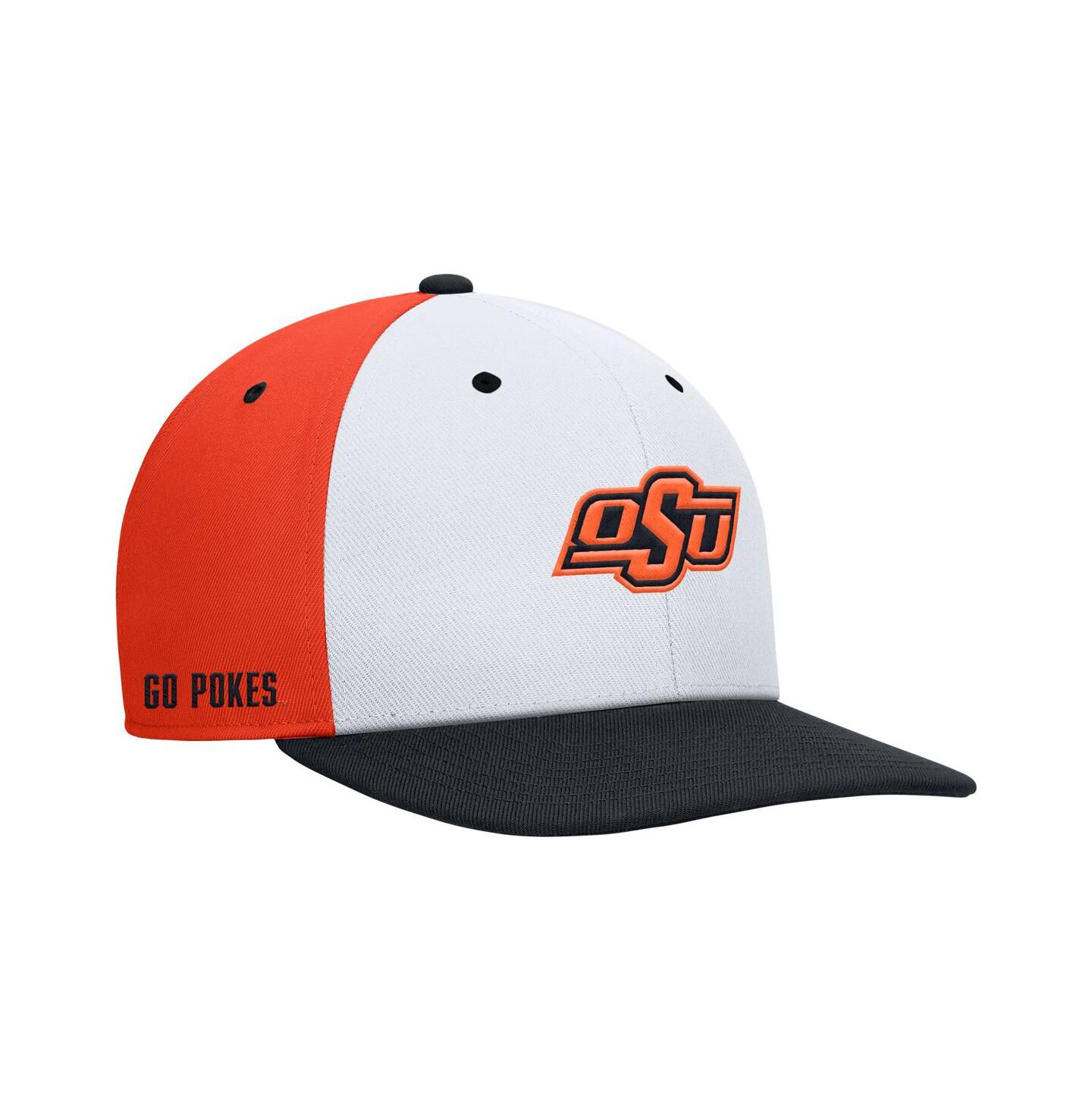 Мужская кепка Nike White/Orange Oklahoma State Cowboys Pro Performance Snapback Hat — фото 1