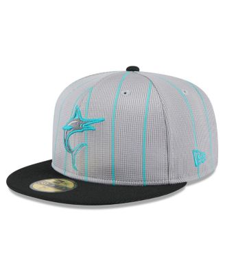 New Era - Men's Gray/Black Miami Marlins 2025 Batting Practice 59FIFTY Fitted Hat