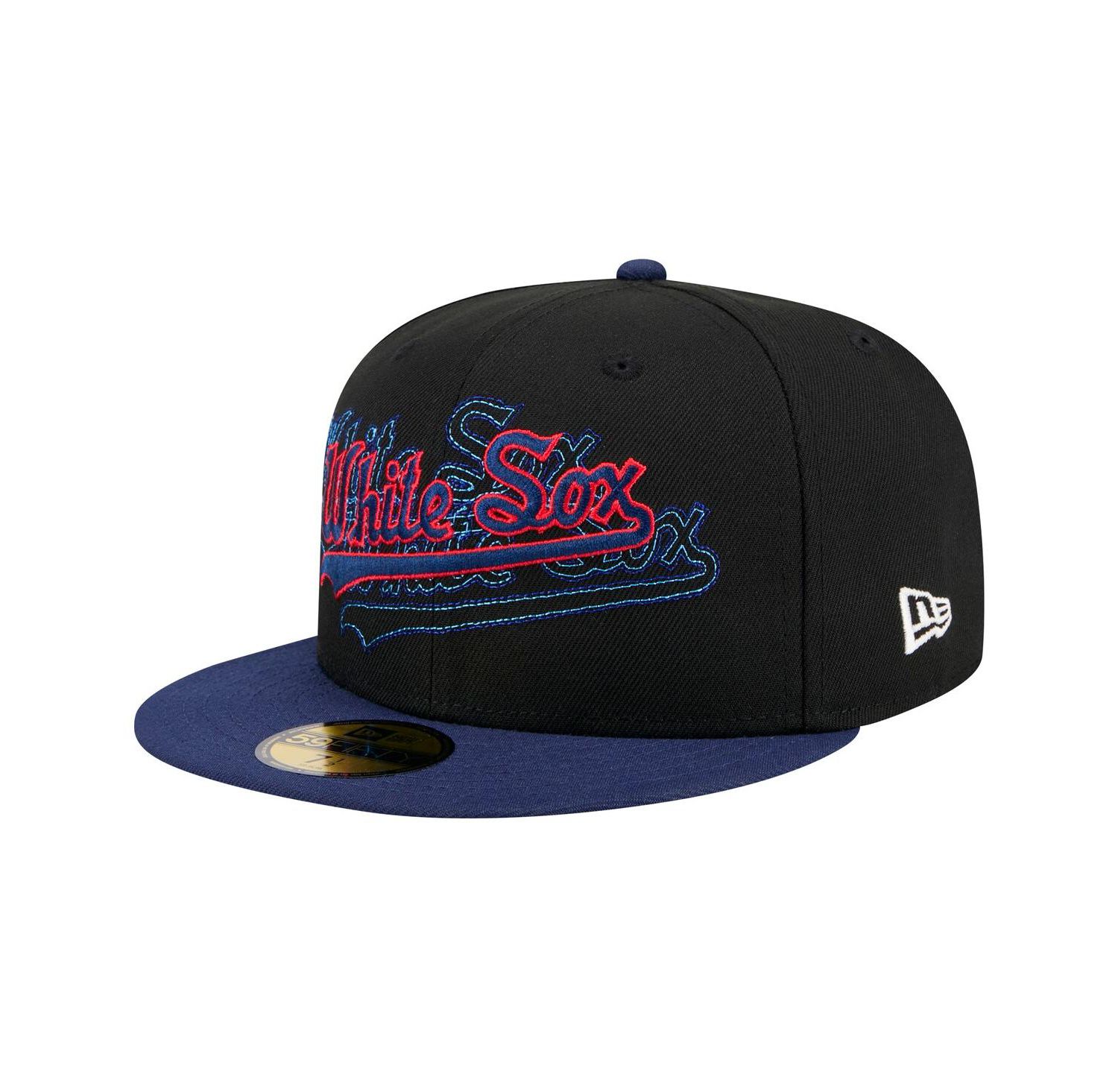 Men's Black Chicago White Sox Shadow Stitch 59FIFTY Fitted Hat