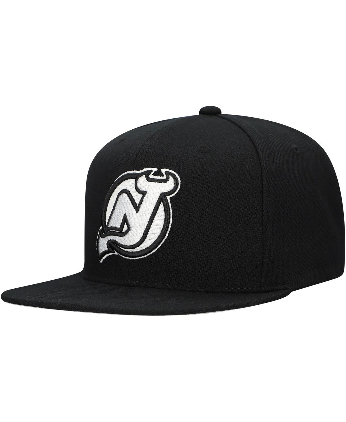 Mitchell & Ness Men's Black New Jersey Devils Team Snapback Hat In Black