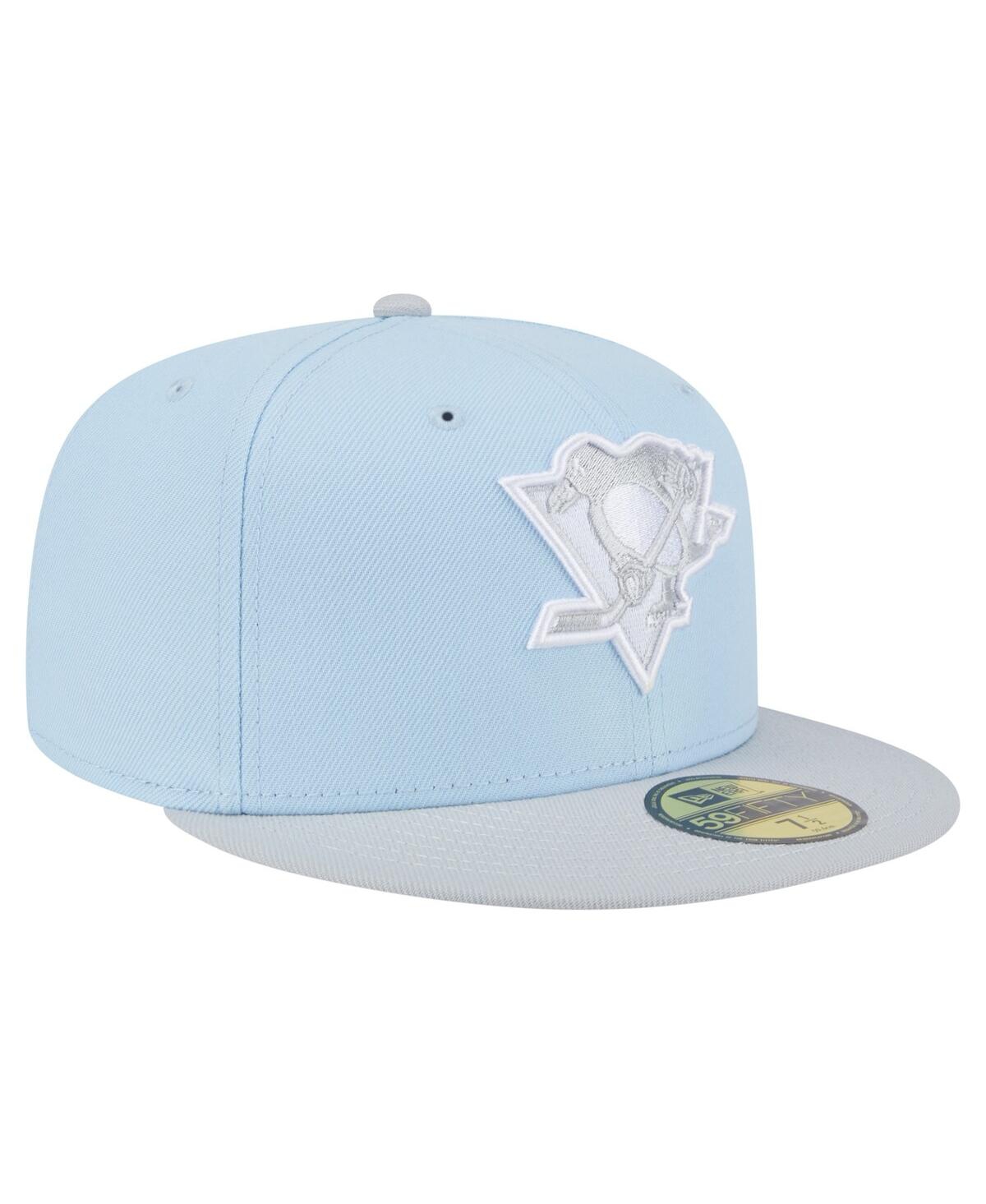New Era Men's Light Blue/gray Pittsburgh Penguins Color Pack Two-tone 59fifty Fitted Hat In Light Blue