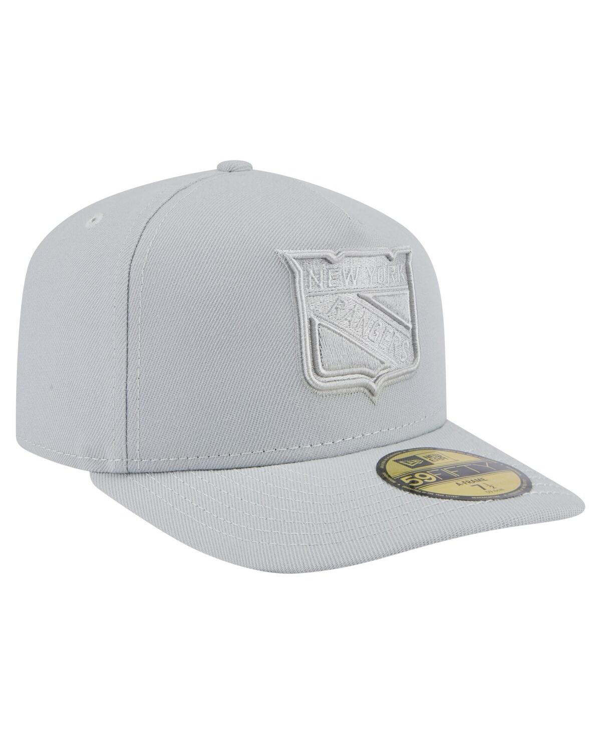 New Era Men's Gray New York Rangers Color Pack A-frame 59fifty Fitted Hat In Gray
