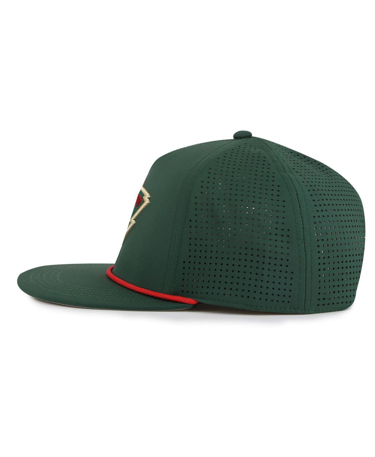 AMERICAN NEEDLE MEN'S GREEN MINNESOTA WILD BUXTON PRO TECH ADJUSTABLE HAT 