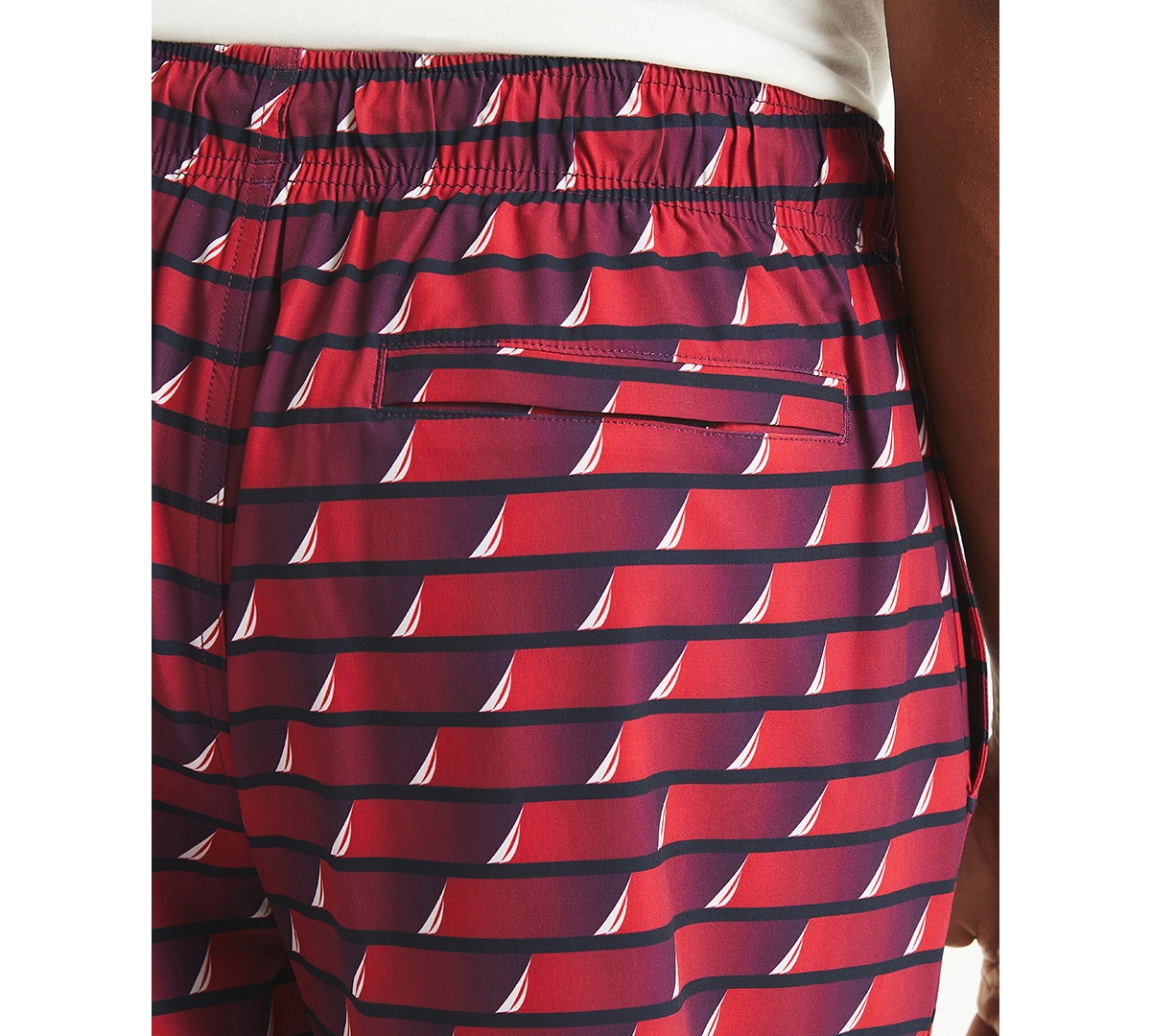 Nautica Men's Printed Drawstring Quick Dry 6" Swim Trunks