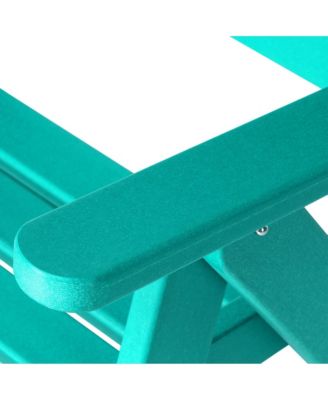 5-Piece HDPE Round Patio Dining Table Set with Foldable Chairs