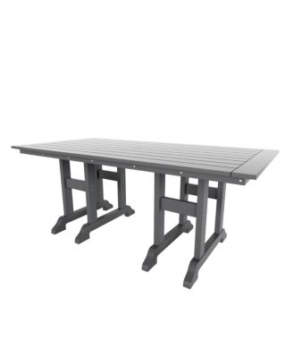 7-Piece HDPE Rectangular Patio Dining Table Set with Foldable Chairs