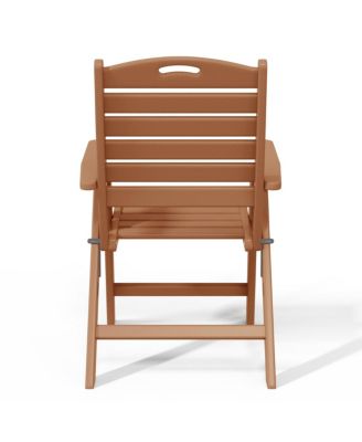 7-Piece HDPE Rectangular Patio Dining Table Set with Foldable Chairs