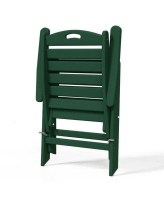 5-Piece HDPE Square Patio Dining Table Set with Foldable Chairs