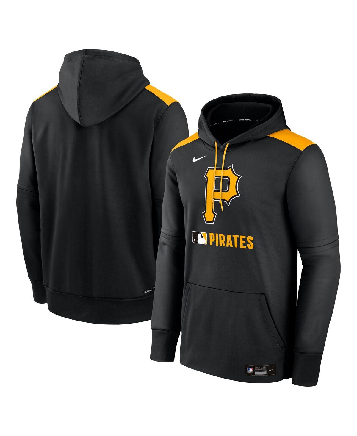 Nike Men's Pittsburgh Pirates Authentic Collection  Therma Mlb Pullover Hoodie In Black