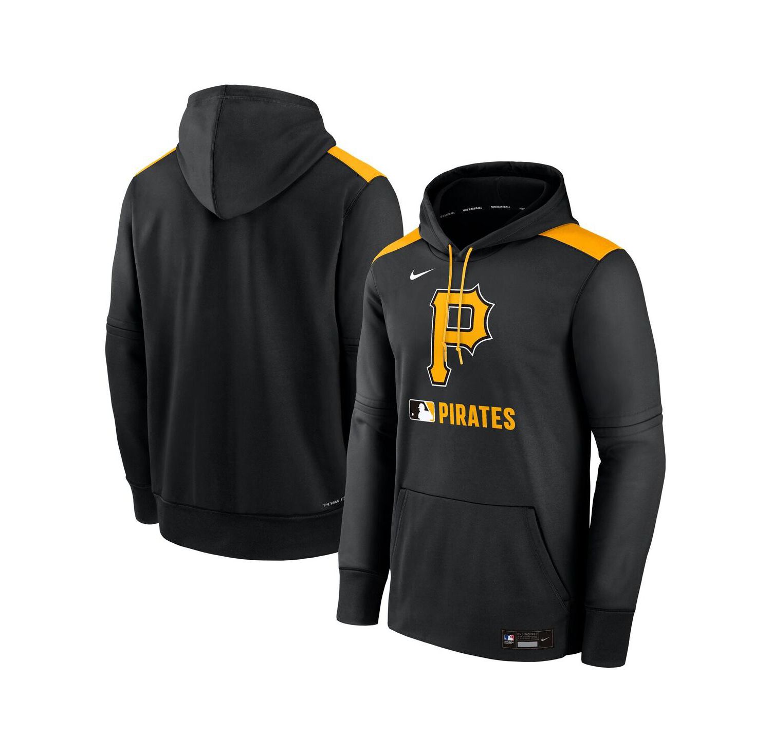 Men's Black Pittsburgh Pirates Authentic Collection Performance Pullover Hoodie