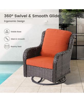 6 Pcs Outdoor Patio Furniture Set,High Back Sofa and Swivel Chairs Set