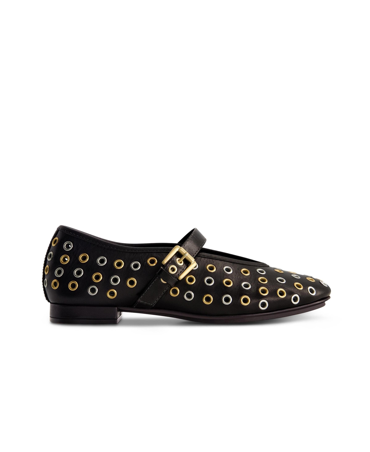Bernardo Borden Grommet Mary Jane Flat - Dark chocolate