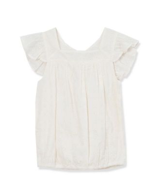Girls Woven Eyelet Top