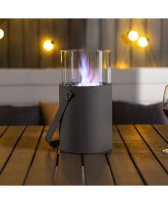 Grey Mini Fire Pit, Tabletop Fire Pit, Ethanol Fire Pit, Portable Fireplace for Indoor & Garden for Dinner Parties, Home Decoration