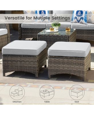 6 Pcs Outdoor Patio Furniture Set,High Back Sofa and Swivel Chairs Set