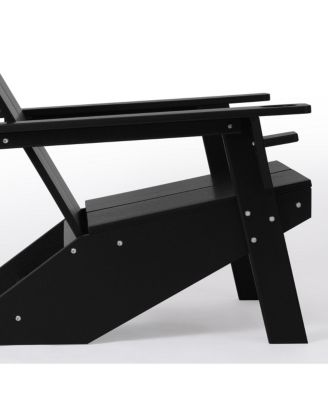 Outdoor HDPE Modern Adirondack Chair with Cup Holder (Set of 2)