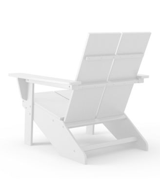 Outdoor HDPE Modern Adirondack Chair with Cup Holder Set of 2
