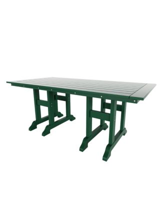 6-Piece HDPE Rectangular Patio Dining Table Set with Foldable Chairs and Patio Bench