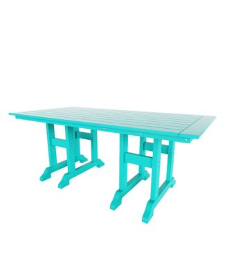 6-Piece HDPE Rectangular Patio Dining Table Set with Foldable Chairs and Patio Bench