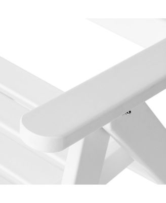 6-Piece HDPE Rectangular Patio Dining Table Set with Foldable Chairs and Patio Bench