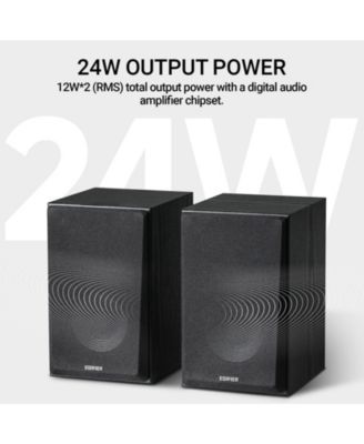 Bluetooth Bookshelf Speakers with MDF Enclosure, Powered Studio Monitors - 24W RMS (Pair)