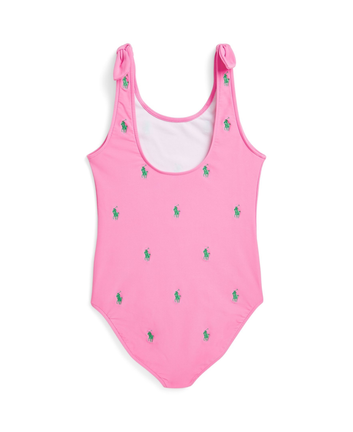 Polo Ralph Lauren Polo Pony One-piece Swimsuit In Laguna Pink,tiller Green