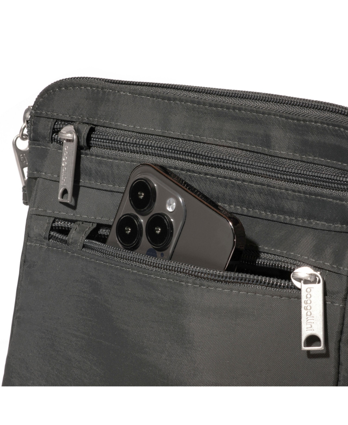 Baggallini Securtex Anti-theft Crossbody Bag In Charcoal