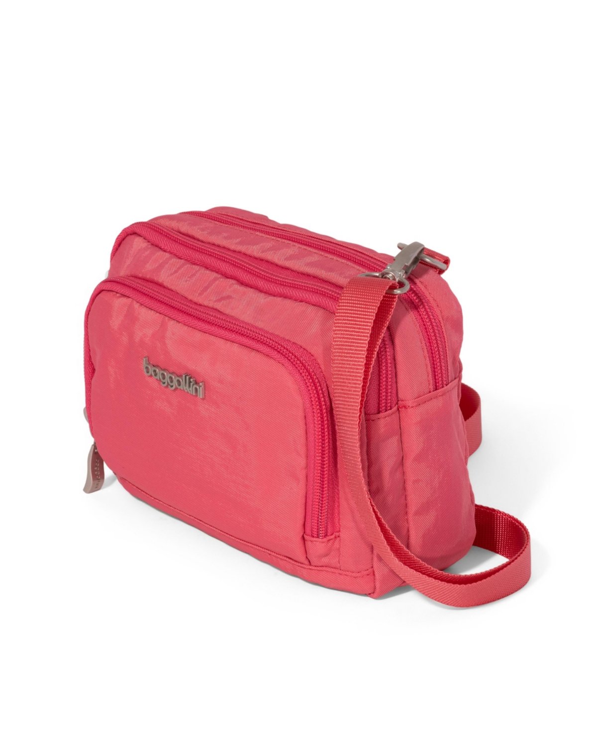 Baggallini Trifecta Rfid Wallet Crossbody Bag In Flamingo