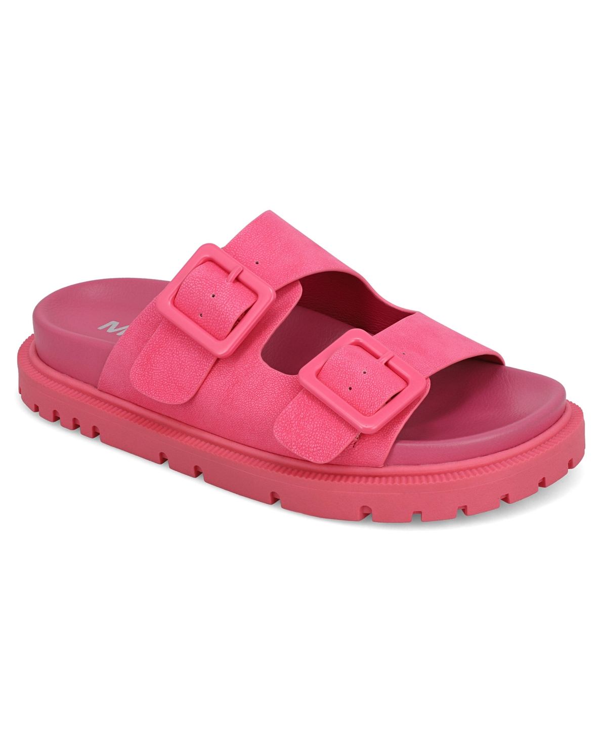 Women's Gen Double Buckle Flat Slide Sandals - Coffee