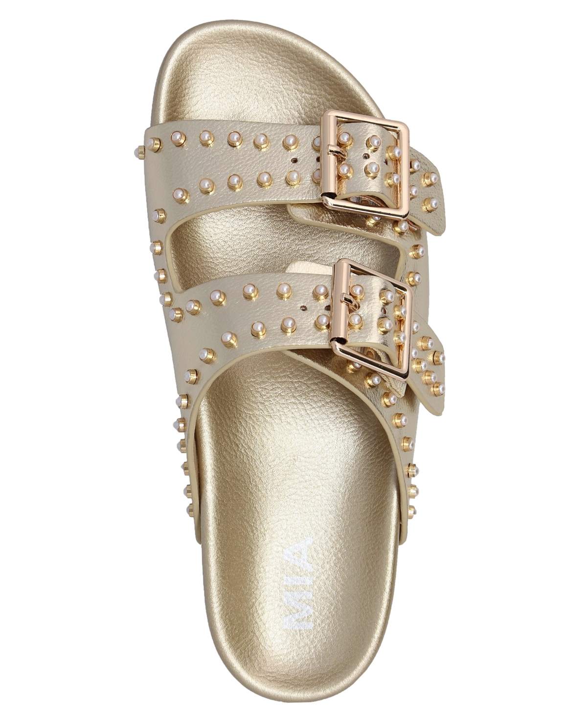 Mia Brooklyn Slide Sandal In Gold
