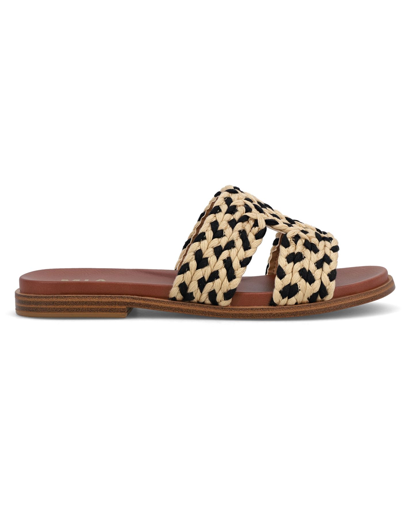 Женские сандалии MIA Poet Round Toe Flat, цвет: Натуральный / Чёрный — фото 2