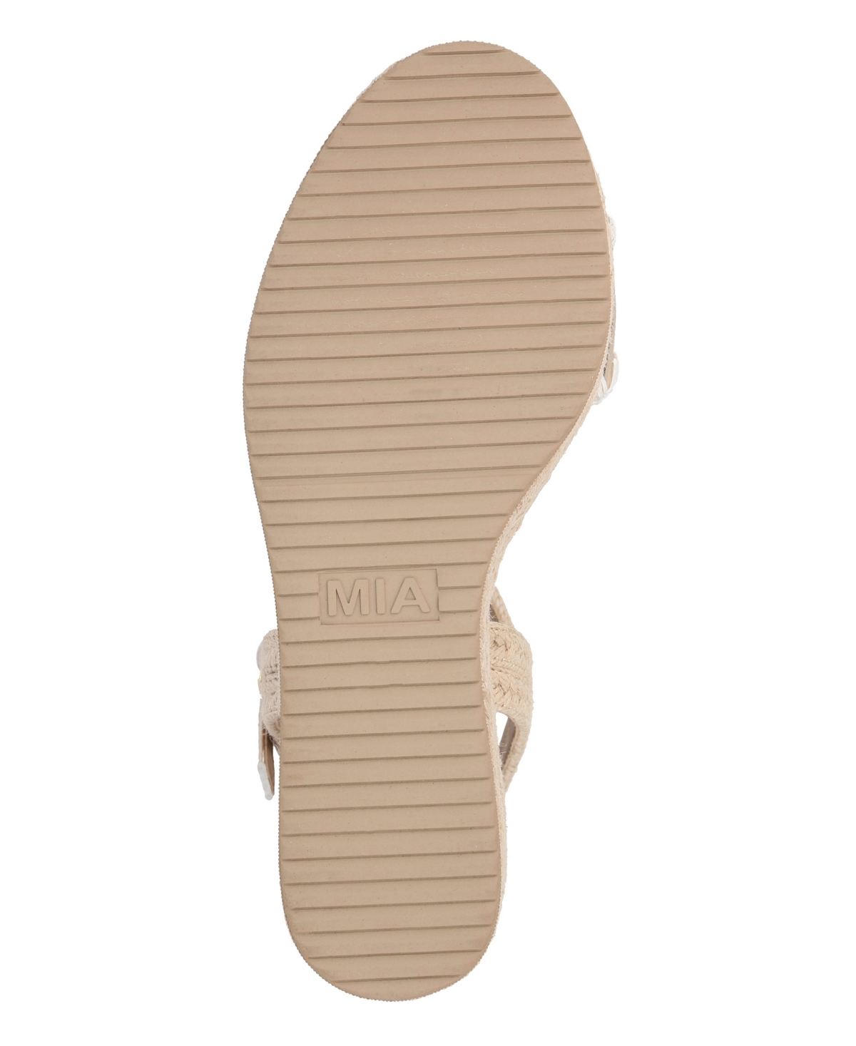 Mia Becky Ankle Strap Espadrille Platform Wedge Sandal In Natural,gold