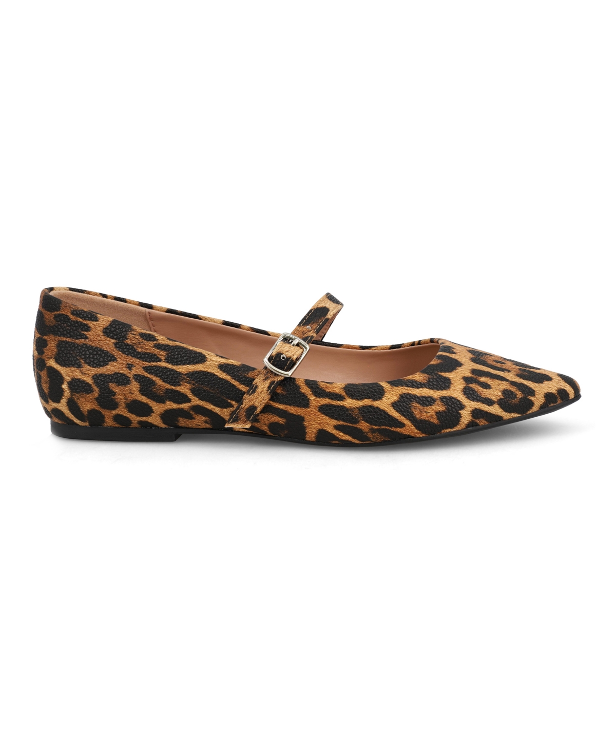 Mia Aviba Mary Jane Pointed Toe Flat In Leopard