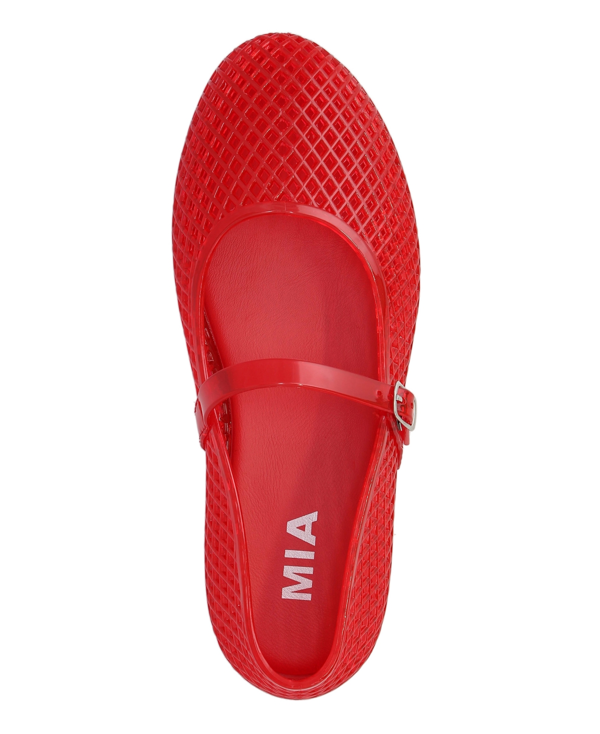 Shop Mia Women's Gianne Jelly Mary-jane Round Toe Flats In Red