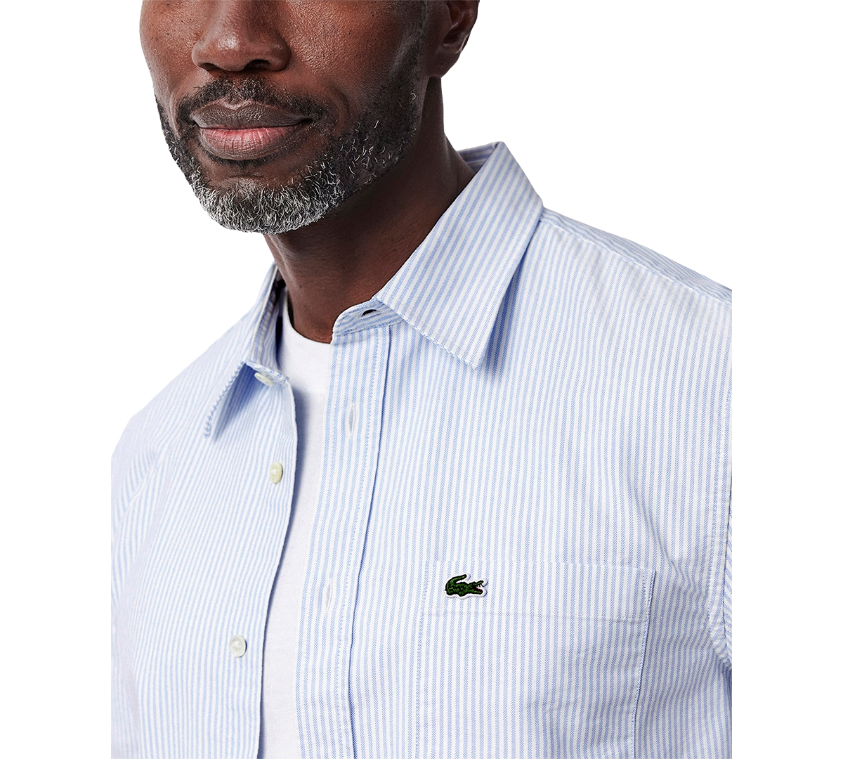 Lacoste Men's Raye Short Sleeve Button-front Shirt In E7b - Overview,white