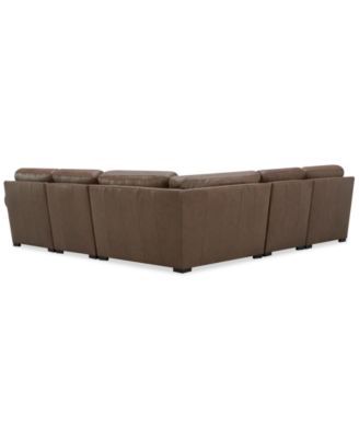 Radley Roll Arm 117" 5-Pc. Leather Wedge Corner L Sectional, Exclusively at Macy's