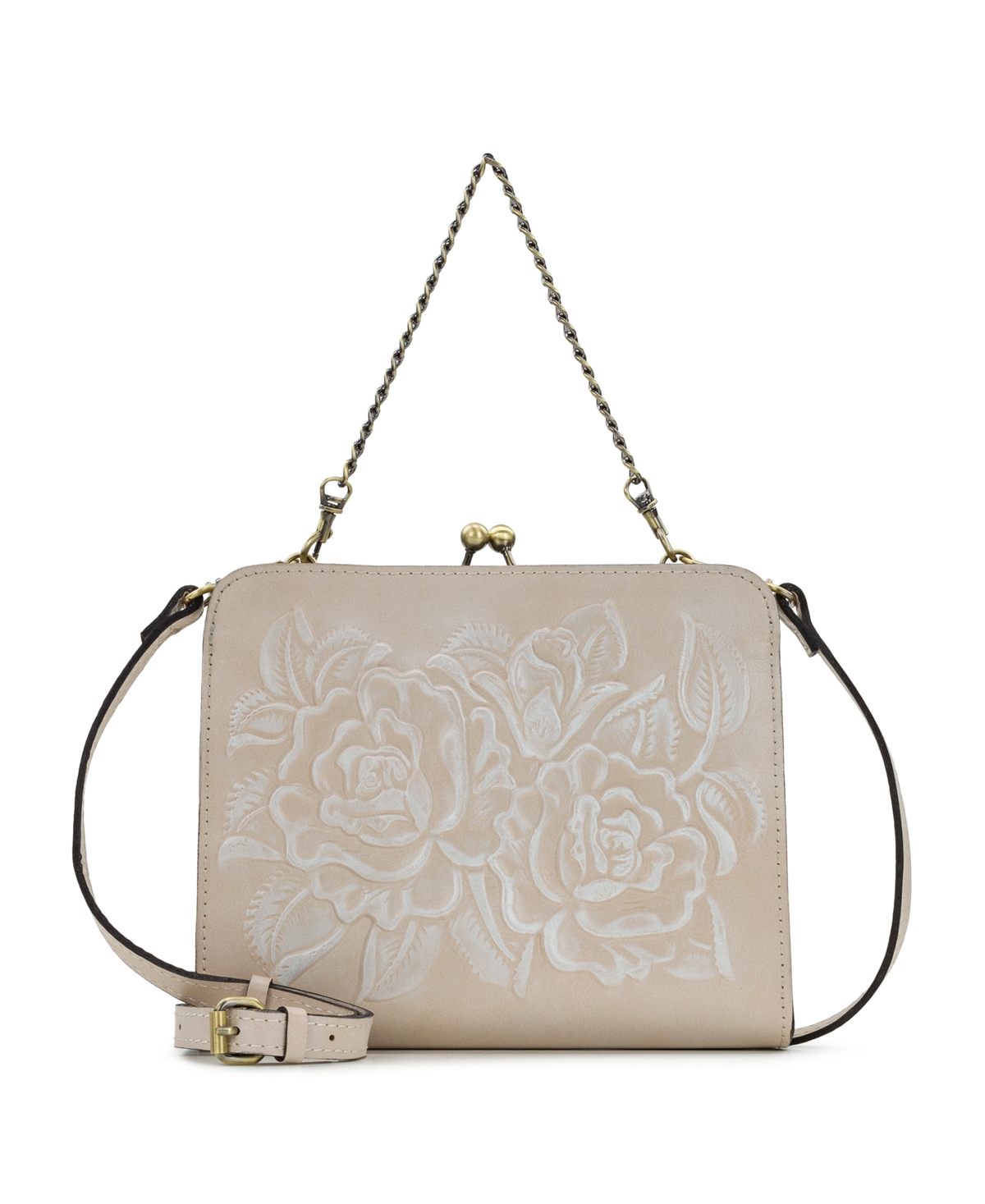 Shop Patricia Nash Boxed Amari Kisslock Small Crossbody Frame Bag In Chalk White