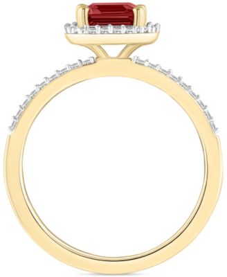 Blue Topaz (2 ct. t.w.) & Lab Created White Sapphire (1/4 ct. t.w.) Statement Ring in 10k Yellow Gold