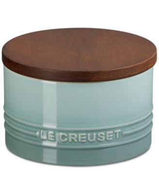 Stoneware Signature Canister with Wood Lid, 16-Oz.