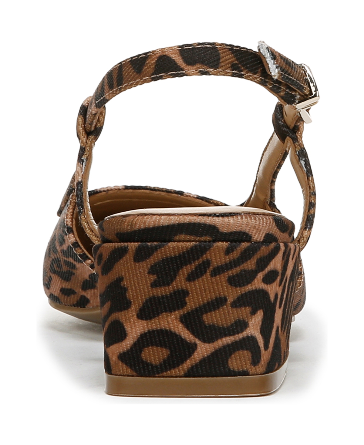 Naturalizer Women's Harper Block Heel Square Toe Slingback Pumps In Leopard Print Fabric