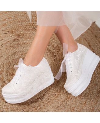 Claudine Lace Bridal Platform Sneakers