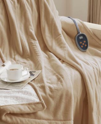 Electric Reversible Plush to Berber Blanket, Queen