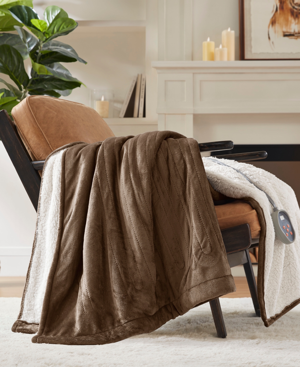 Woolrich Electric Reversible Plush to Berber Blanket