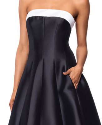 Women's Strapless Satin Mikado Party Dress
