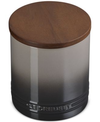Stoneware Signature Canister with Wood Lid, 1.2-Qt.