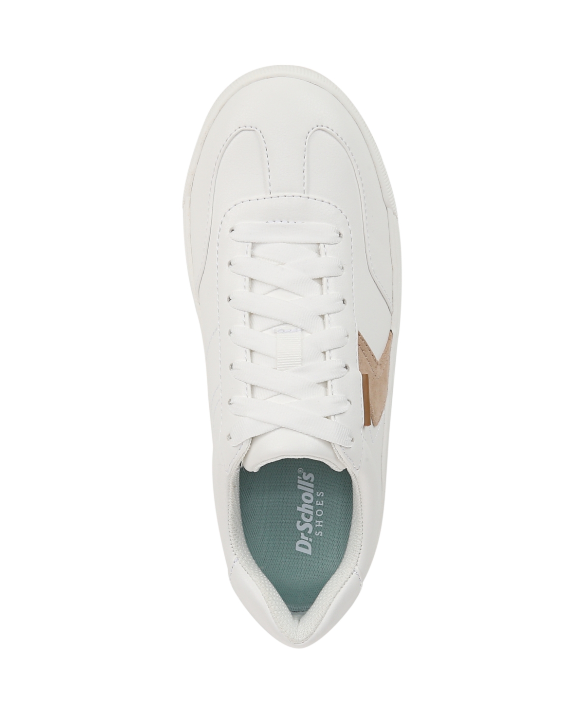 Shop Dr. Scholl's Women's Time Off Win Lace Up Platform Sneakers In White Sand Faux Leather