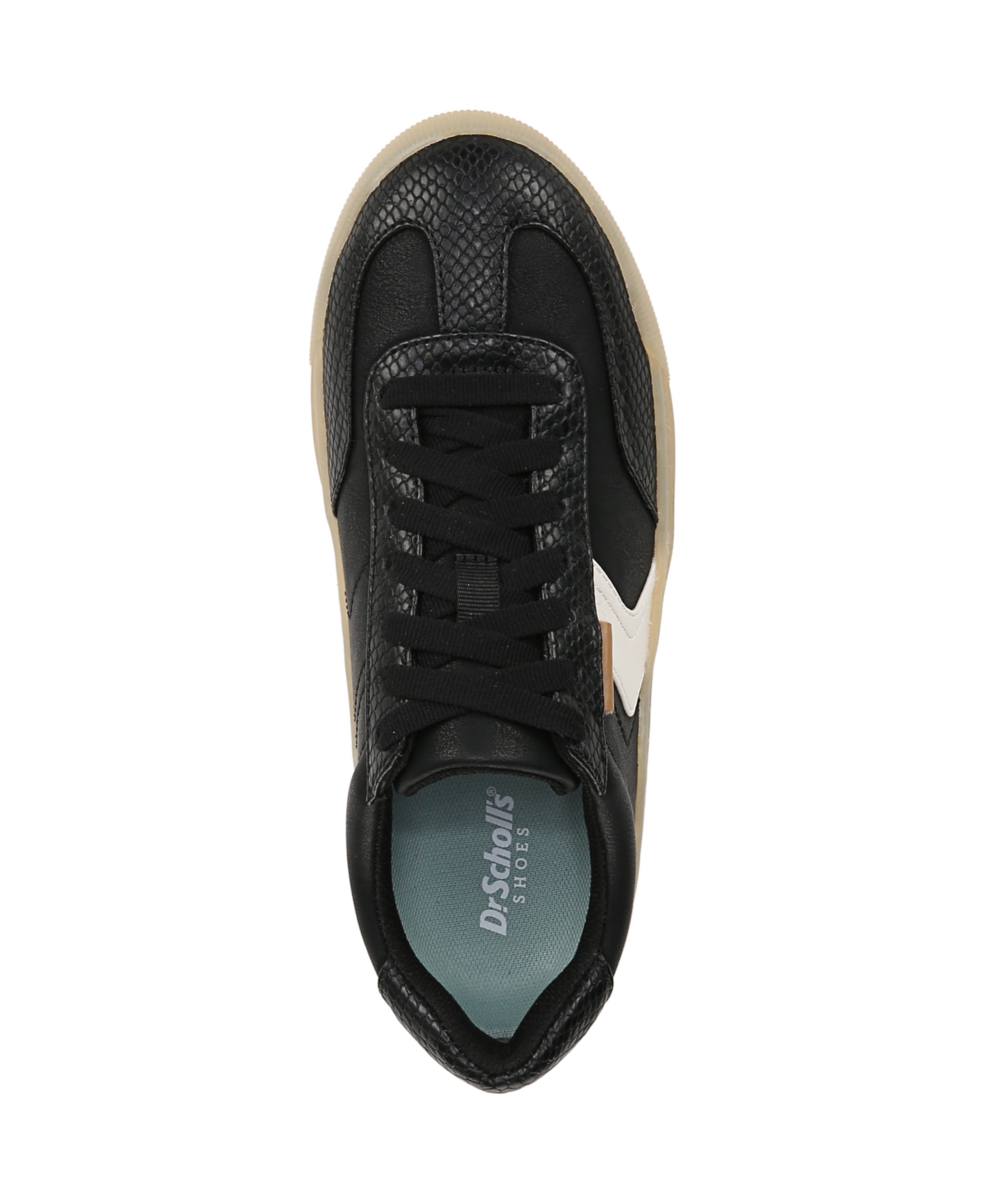 Shop Dr. Scholl's Women's Time Off Win Lace Up Platform Sneakers In Black Faux Leather