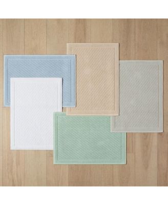 Host & Home Cotton Bath Rug, Stylish Textured Woven Design, Slip Resistant Backing, 5 Color Options, 2-Piece Set - 17x24 & 20x32