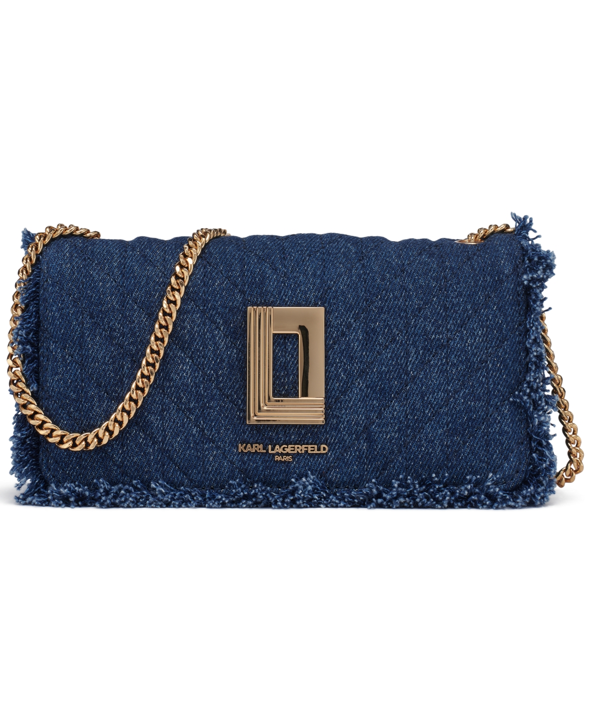 KARL LAGERFELD KOSETTE DENIM SHOULDER BAG 